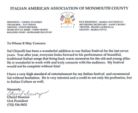 From Italian American Association of Monmouth County